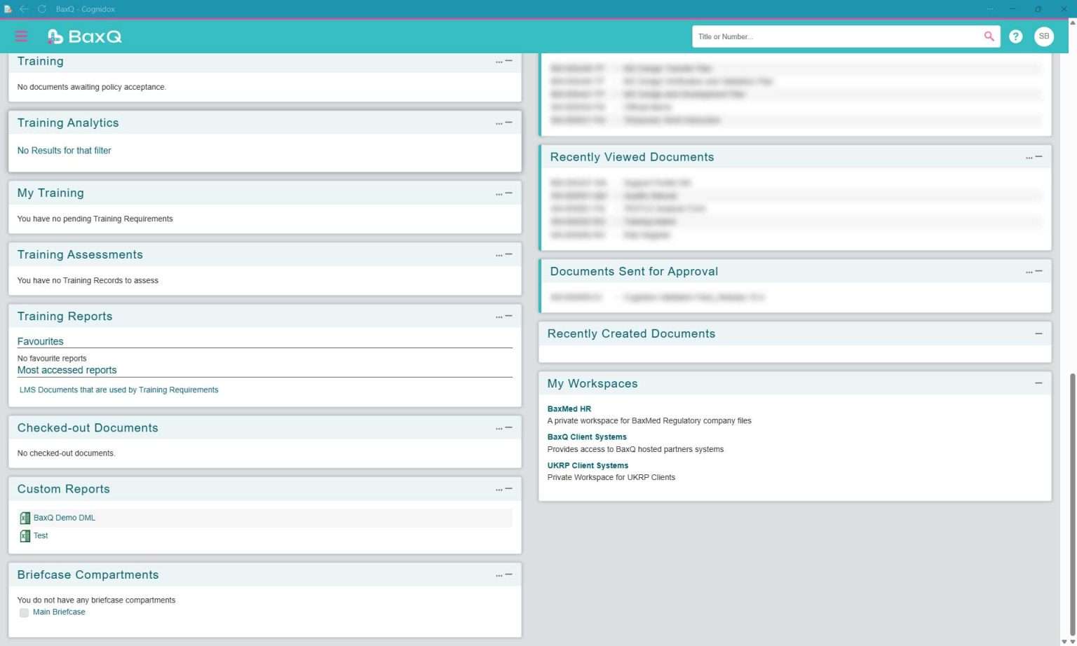 BaxMed BaxQ platform screenshot showing detailed information